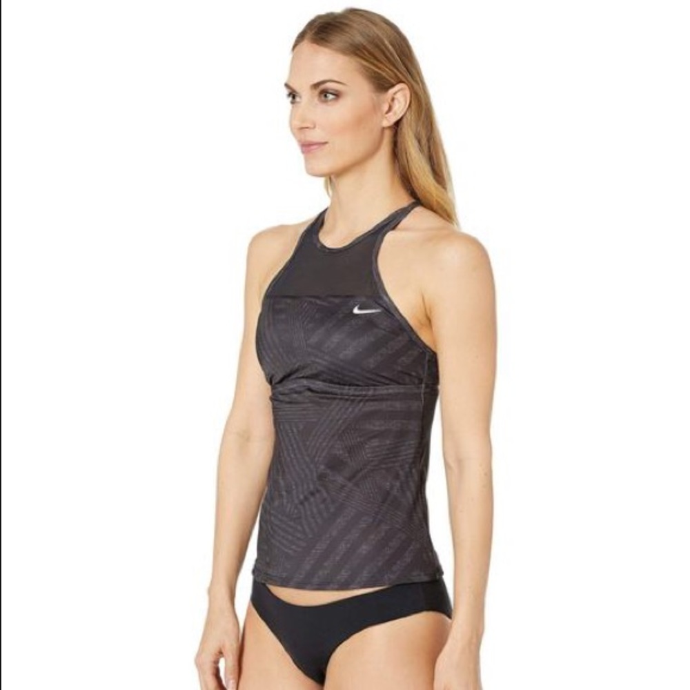 Nike Dazzle High Neck Tankini Black Size: Medium